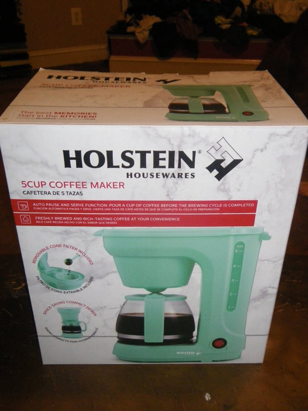 Holstein Housewares 5-Cup Compact Coffee Maker Perfect For Dorm or Office!